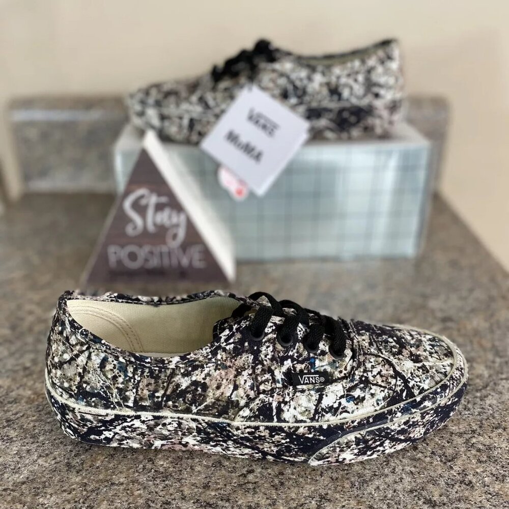 ✅ Vans Authentic x MoMA Jackson Pollock Modern Art Shoes Camo Men 4.5 / Women‎ 6